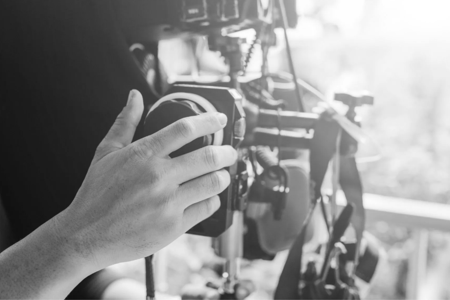 Professional lighting rig on film set